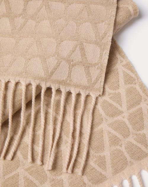 Valentino Garavani - Toile Iconographe Wool Scarf - Beige - Woman - Soft Accessories