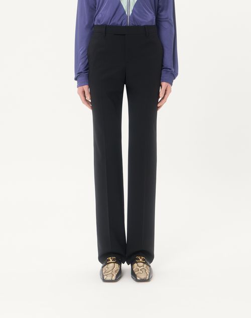 Valentino - Valentino Wool Trousers - Black - Man - Trousers And Shorts