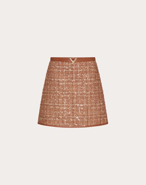 Valentino - Minifalda De Glaze Tweed Light - Canela - Mujer - Faldas