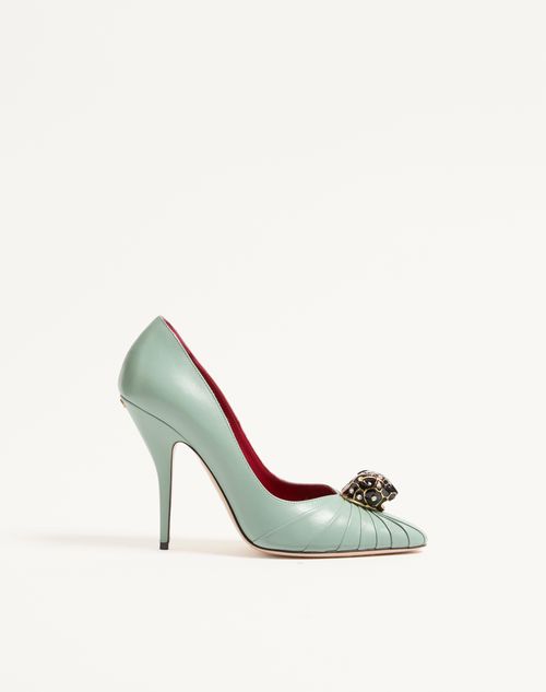 Valentino Garavani - Zapato Panthea De Cabritilla Con Tacón De 105 mm - Morning Dew - Mujer - Salones