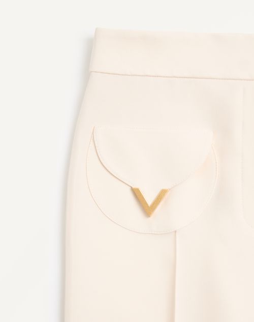 Valentino - Pantalon En Crêpe Couture - Vanille - Femme - Shorts Et Pantalons