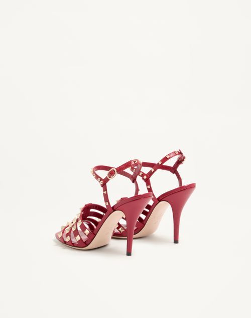 Valentino Garavani - Rockstud Kidskin Sandal 100mm - Red - Woman - Sandals