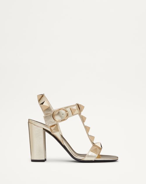 Valentino Garavani - Roman Stud Metallic Nappa Leather And Matching Stud Sandal 90mm - Platinum - Woman - Sandals