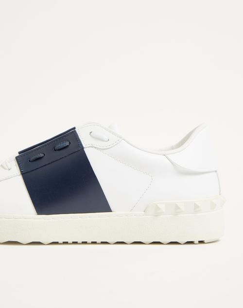 Valentino Garavani - Calfskin Open Sneaker - White/blue - Man - Trainers