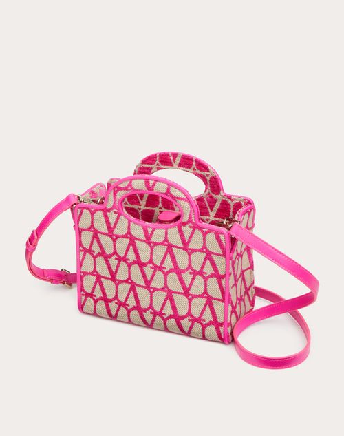 ル トロワジエーム トワル イコノグラフ ミニ ショッピングバッグ for ウィメンズ インチ ベージュ/レッド | Valentino JP