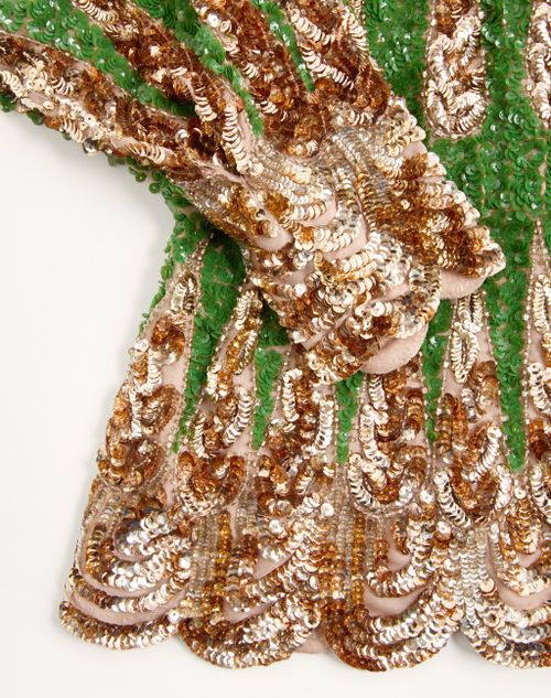 Valentino - Embroidered Chiffon Top - Green/multicolour - Woman - Shirts & Tops