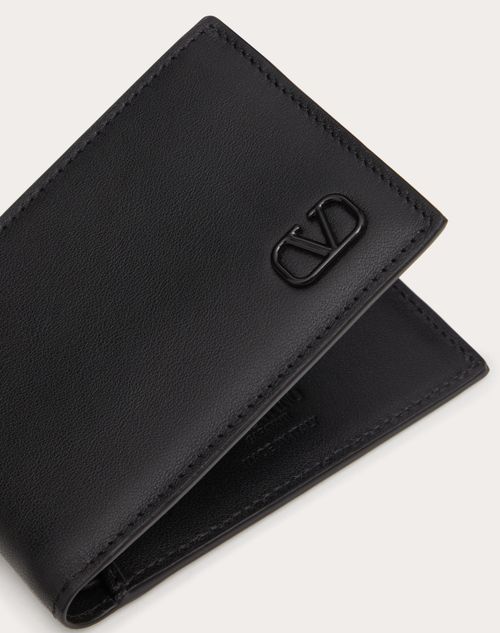 Vlogo Signature Wallet For Us Dollars for Man in Black | Valentino US