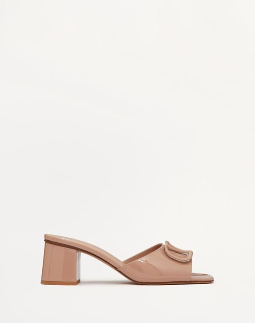 Valentino Garavani - Sandalo Slide Vlogo Signature In Vernice 60mm - Rose Cannelle - Donna - Sandali