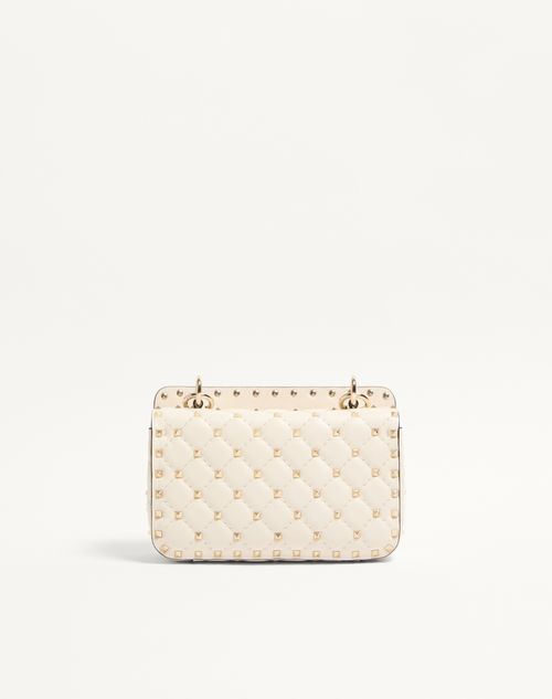 Valentino Garavani - Valentino Garavani Rockstud Spike Small Shoulder Bag In Nappa Leather - Light Ivory - Woman - Shoulder Bags