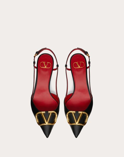 Vlogo Signature Diamond Slingback Pump White Calfskin