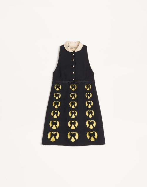 Valentino - Embroidered Crepe Couture Short Dress - Black/yellow - Woman - Ready To Wear
