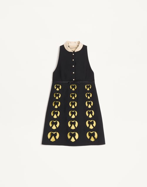 Valentino - Embroidered Crepe Couture Short Dress - Black/yellow - Woman - Dresses