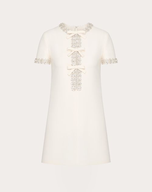 Valentino - Embroidered Crepe Couture Short Dress - Ivory - Woman - Dresses
