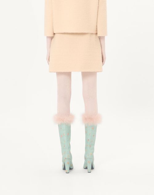 Valentino - Curly Wool Short Skirt - Birch - Woman - Skirts
