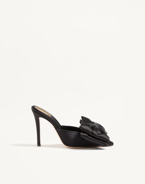 Valentino Garavani - Zapato Bajo Sin Talón Yolande De Satén Con Tacón De 105 mm - Negro - Mujer - Salones