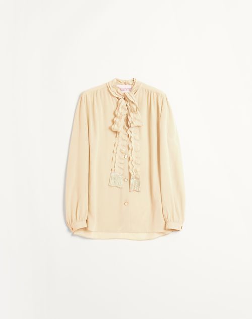 Valentino - Crepe De Chine Shirt - Birch - Woman - Shelf - Wrtw - W1 Whites