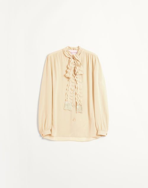 Valentino - Camisa De Crepe De Chine - Marfil - Mujer - Camisas Y Tops