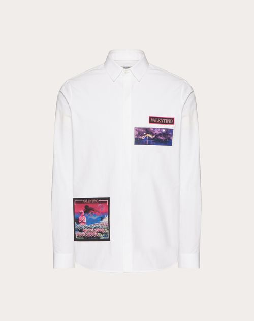 Valentino - Cotton Shirt With Brocade Patch - White - Man - Man Ready To Wear Sale