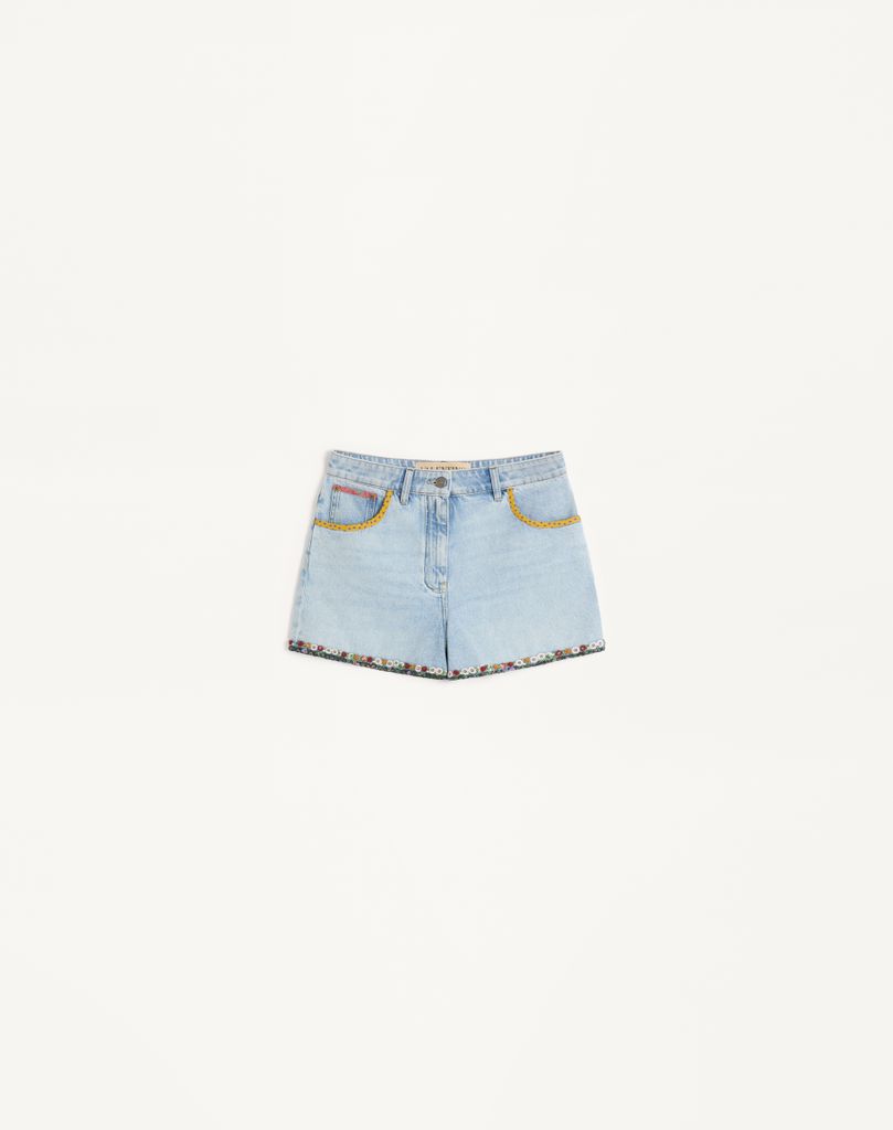 Embroidered Denim Shorts by Valentino