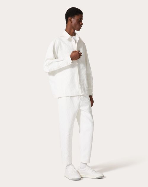 Valentino - Giacca Camicia In Canvas Di Cotone Con Motivo Toile Iconographe - Avorio - Uomo - Abbigliamento
