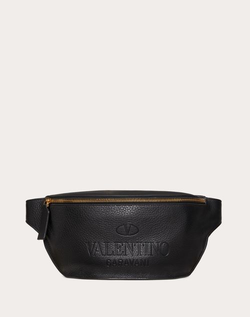 Valentino Garavani - Valentino Garavani Identity Leather Belt Bag - Black - Man - Man Bags & Accessories Sale