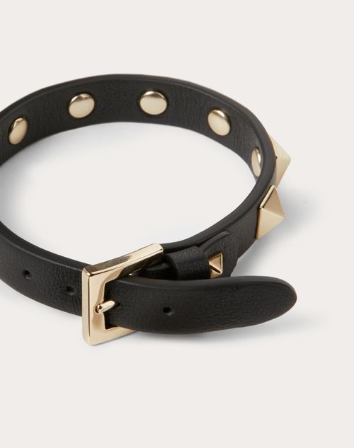 Rockstud Bracelet for Woman in Black | Valentino CA