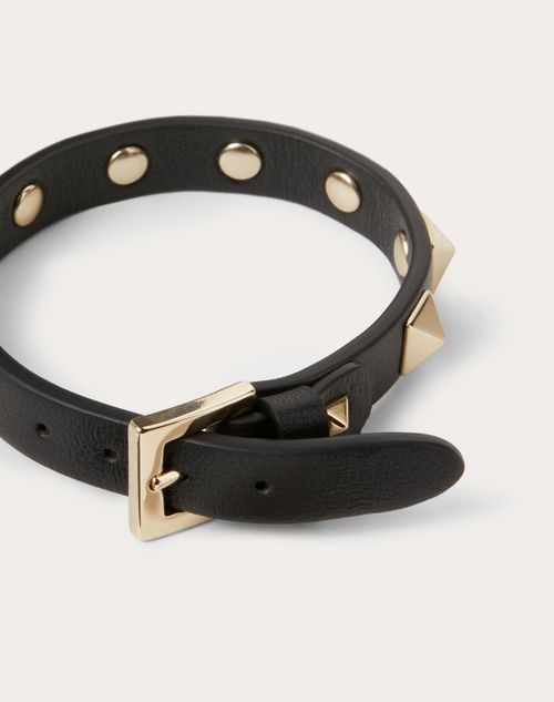 STUDDED LEATHER BRACELET LIMITED EDITION - Black