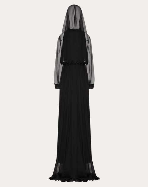 Valentino - Robe Longue En Mousseline - Noir - Femme - Prêt-à-porter Femme