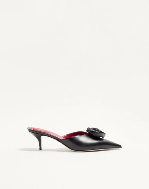 Valentino Garavani - Drip Rose Kidskin Mule With Crystals 55mm - Black - Woman - Pumps And Slingbacks