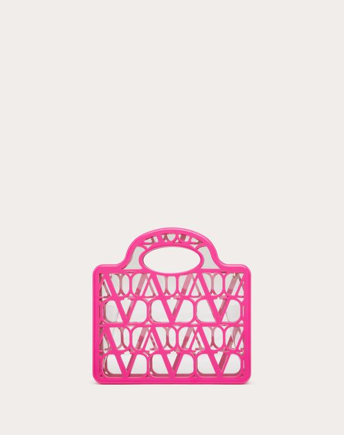 Valentino Garavani - Le Troiseme Mini Shopping Bag In Plexi Toile Iconographe - Pink Pp - Woman - Totes