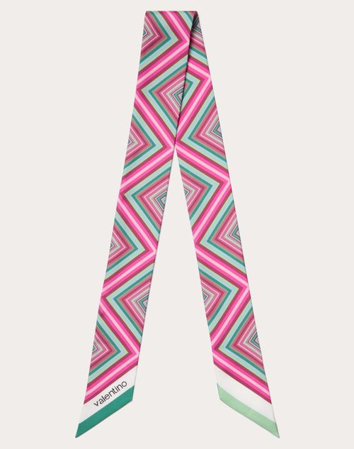 Valentino Garavani - Valentino Rhombus Bandeau Scarf 75 In Silk - Multicolor - Woman - Soft Accessories