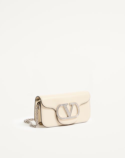 Valentino Garavani - Petit Sac Porté Épaule Valentino Garavani Locò Avec Logo Bijou - Ivoire - Femme - Sacs Porté Épaule