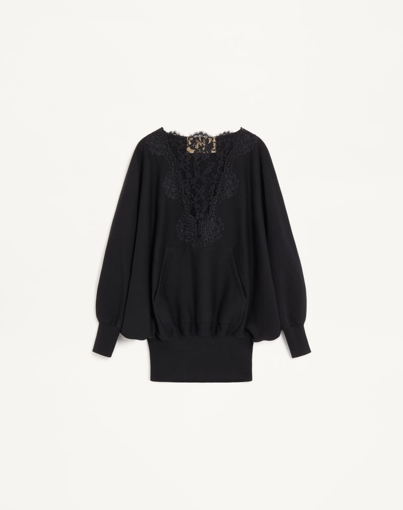 VALENTINO レース コットンジャージー スウェットシャツ