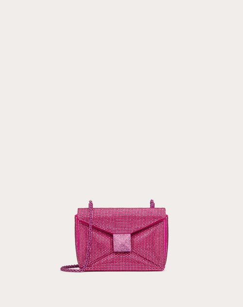 Valentino Garavani - One Stud Small Bag With Chain And Rhinestone Embroidery - Pink Pp - Woman - Shelf - W Bags - One Stud
