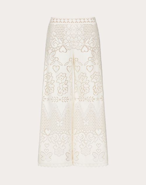 Valentino - Cotton Lace Culottes - Almond - Woman - Pants And Shorts