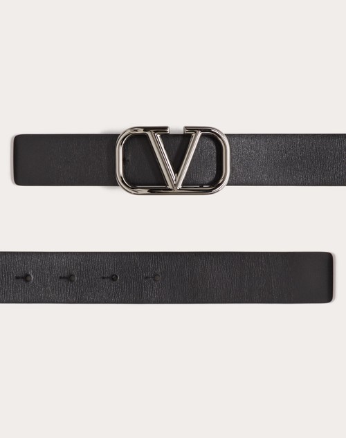 Vロゴ シグネチャー カーフスキン ベルト 30 Mm for メンズ インチ ブラック | Valentino JP