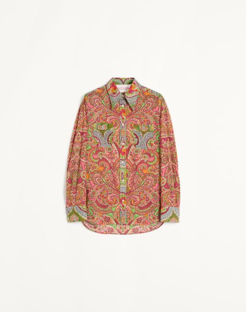Valentino - Shirt In Mussola Cachemire Voyage Imaginaire - Multicolour - Woman - Shirts & Tops