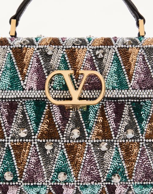 Valentino Garavani - Valentino Garavani Vsling Mini Embroidered Handbag - Multicolor - Woman - Top Handle Bags