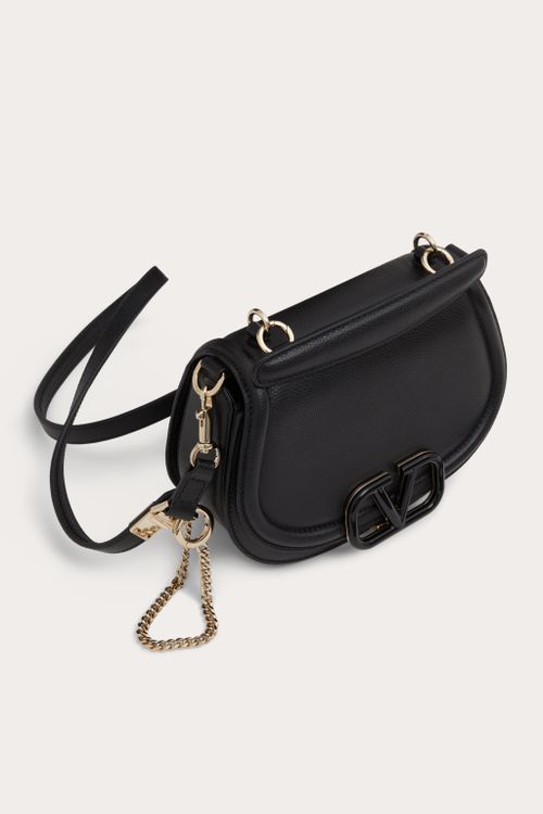 Vsling Shoulder Bag In Grainy Calfskin for Woman in Black | Valentino US