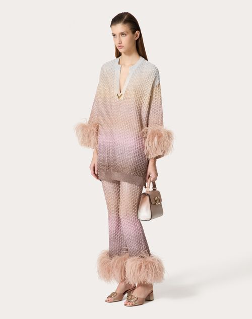 Valentino - Gradient-effect Lurex Pants - Poudre - Woman - Ready To Wear