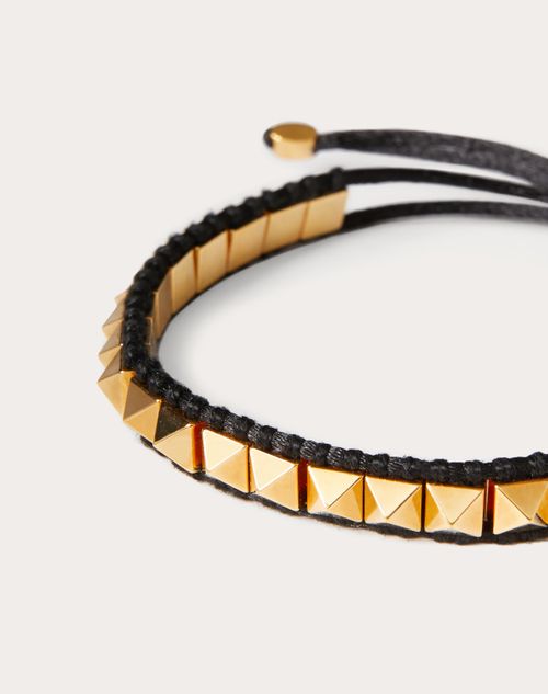 Valentino Garavani - Valentino Color Signs Bracelet In Cotton And Metal - Black - Woman - Jewelry