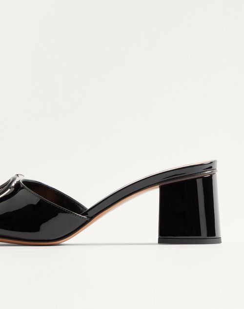 Valentino Garavani - Vlogo Signature Patent Leather Slide Sandal 60mm - Black - Woman - Sandals
