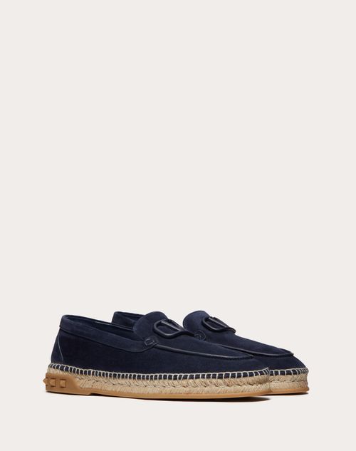 Valentino Garavani - Leisure Flows Espadrilles In Split Leather - Marine - Man - Shoes