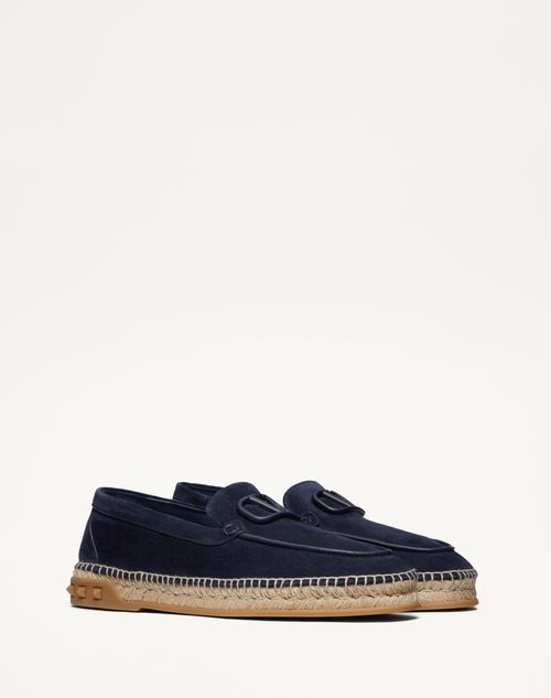 Valentino Garavani - Leisure Flows Espadrilles In Split Leather - Marine - Man - Man Shoes Sale