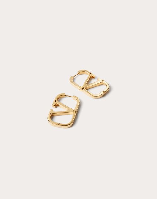 Valentino Garavani - Vlogo Type Ohrringe Aus Metall - Gold - Frau - Accessoires