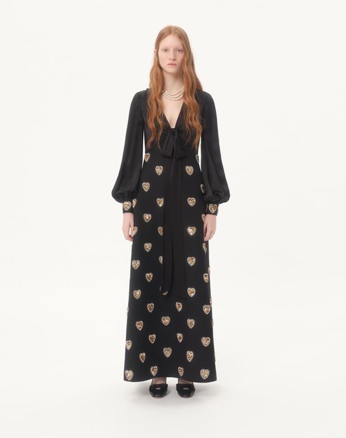 Valentino - Embroidered Crepe Couture Long Dress - Black/gold/silver - Woman - Gowns
