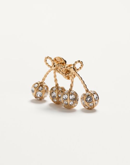 Valentino Garavani - Cherryfic Metal And Swarovski® Crystal Earrings - Gold/crystal - Woman - Jewelry