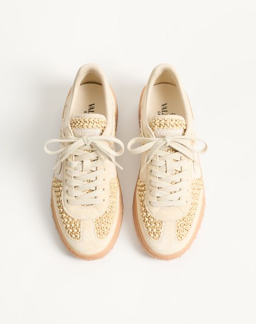 Valentino Garavani - Upvillage Trainer In Woven Raffia Fabric - Beige/butter - Woman - Trainers