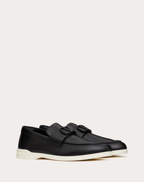 Valentino Garavani - Leisure Flows Calfskin Loafer - Black - Man - Shelf - M Shoes - Anywhere-leisure Flows