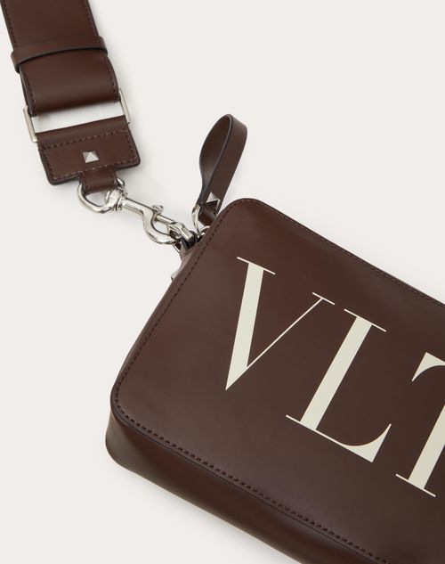 Vltn Leather Crossbody Bag for Man in Fondant/light Ivory Vltn Leather Crossbody Bag for Man in Fondant/light Ivory